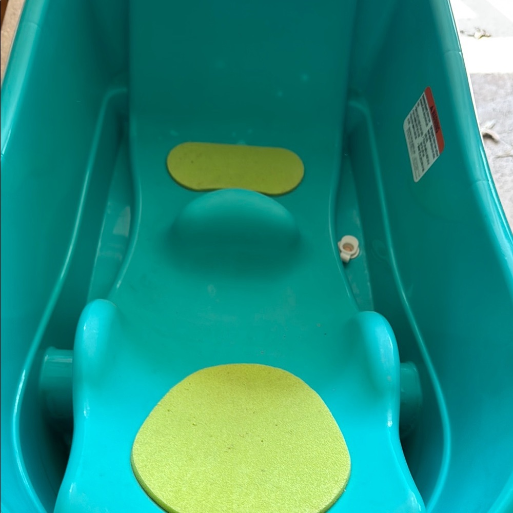 Teal Baby Bath Tub with Lime Accents